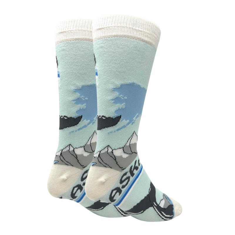 ooohyeah Men's Novelty Crew Socks, Alaska Gifts Souvenirs Merch, Funny Crazy Silly Casual Socks, Size 8-13 - Image 2